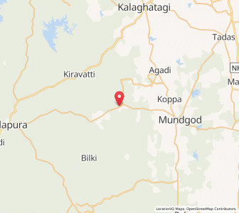 Map of Gunjavati, Karnataka