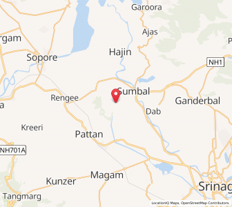Map of Gunjpur, Kashmir