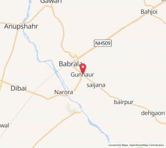 Map of Gunnaur, Uttar Pradesh