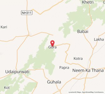 Map of Gura, Rajasthan