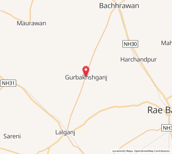 Map of Gurbakhshganj, Uttar Pradesh