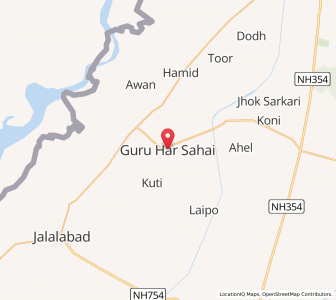 Map of Guru Har Sahai, Punjab