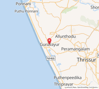 Map of Guruvayur, Kerala