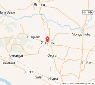 Map of Guskhara, West Bengal