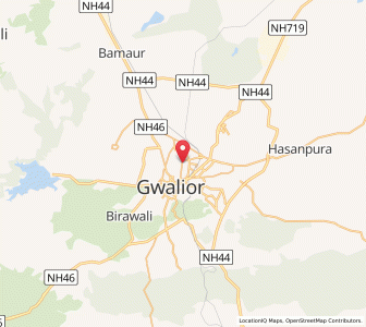 Map of Gwalior, Madhya Pradesh