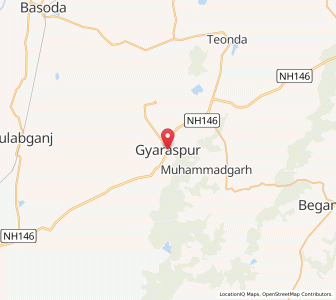 Map of Gyaraspur, Madhya Pradesh