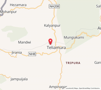 Map of Hadraibari, Tripura