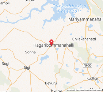 Map of Hagaribommanahalli, Karnataka