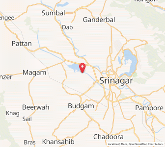 Map of Hajibagh, Kashmir