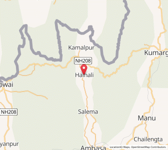 Map of Halhahli, Tripura
