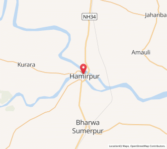Map of Hamirpur, Himachal Pradesh