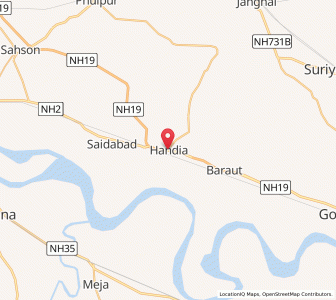 Map of Handia, Uttar Pradesh