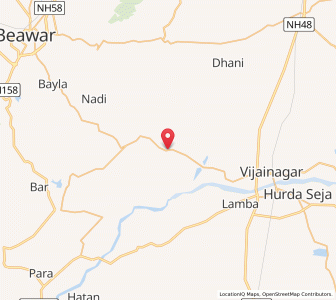 Map of Hanotia, Rajasthan