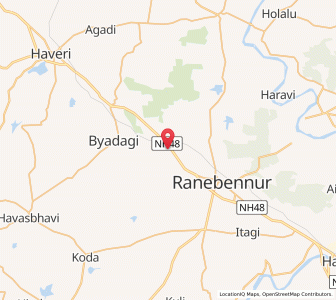 Map of Hanumanamatti, Karnataka