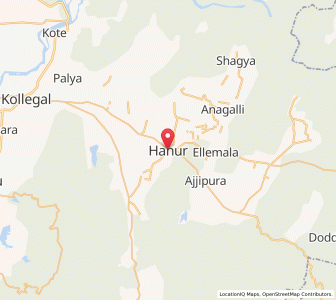 Map of Hanur, Karnataka