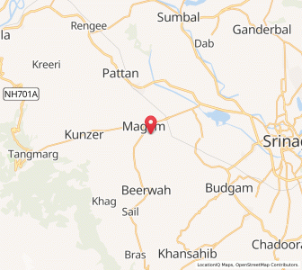 Map of Hanzbug, Kashmir