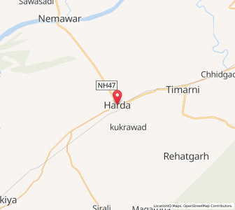 Map of Harda, Madhya Pradesh