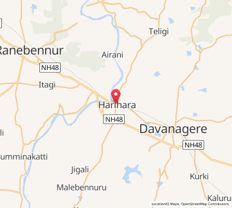 Map of Harihar, Karnataka