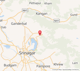 Map of Harwan, Kashmir