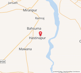 Map of Hastinapur, Uttar Pradesh