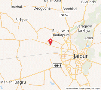 Map of Hathod, Rajasthan