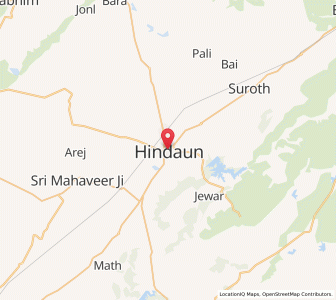 Map of Hindaun, Rajasthan