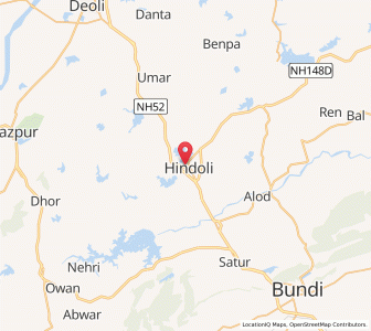 Map of Hindoli, Rajasthan