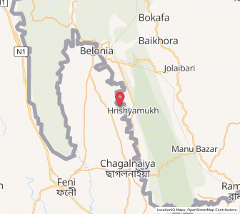 Map of Hindubari, Tripura