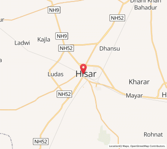 Map of Hisar, Haryana