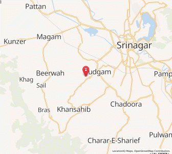 Map of Hiwudar, Kashmir