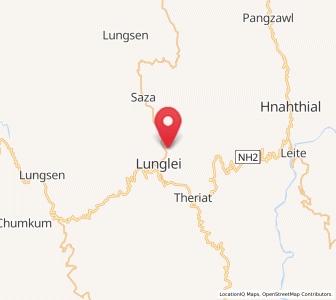 Map of Hnahthial, Mizoram
