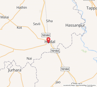 Map of Hodal, Haryana