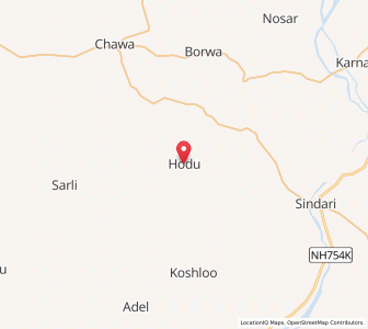 Map of Hodu, Rajasthan