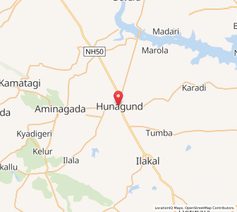 Map of Hungund, Karnataka