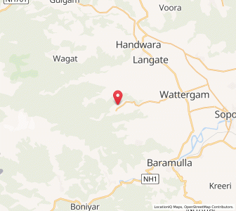 Map of Hunur, Kashmir