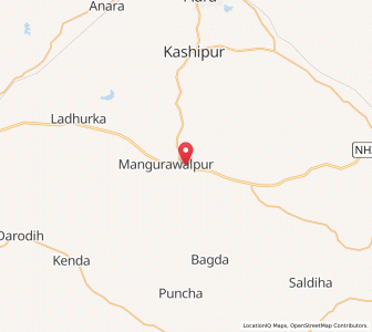 Map of Hura, West Bengal
