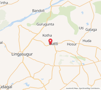 Map of Hutti, Karnataka