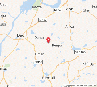 Map of Huwaliya, Rajasthan