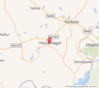 Map of Huzurnagar, Andhra Pradesh