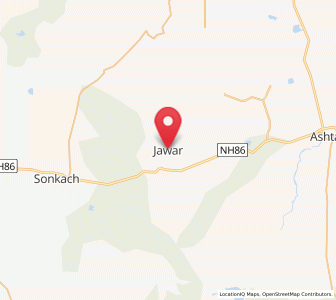 Map of Iāwar, Madhya Pradesh