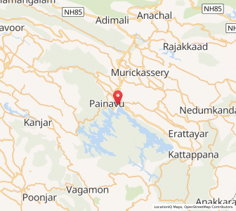 Map of Idukki, Kerala