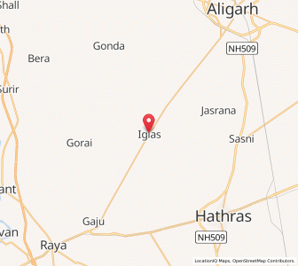 Map of Iglas, Uttar Pradesh