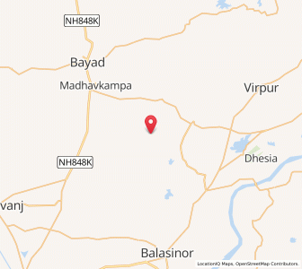 Map of Indran, Gujarat