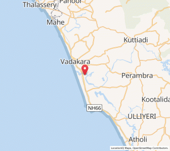 Map of Iringal, Kerala