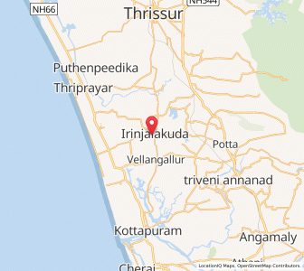 Map of Irinjalakuda, Kerala