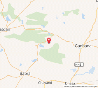 Map of Itaria, Gujarat