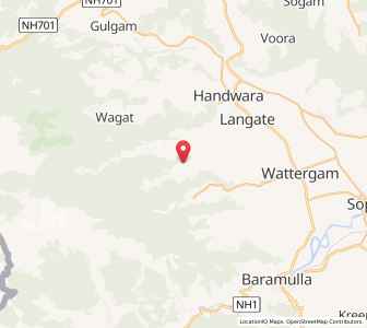 Map of Jahom, Kashmir