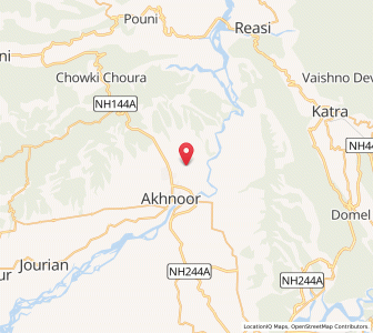 Map of Jakhari, Kashmir