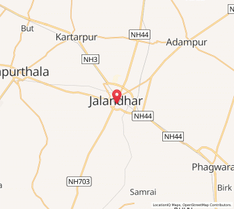 Map of Jalandhar, Punjab