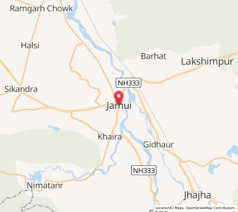 Map of Jamui, Bihar